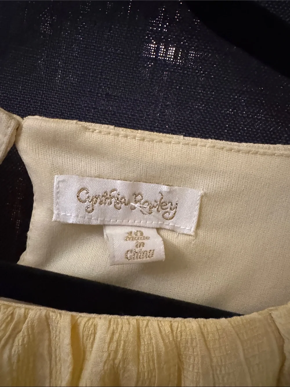Cynthia Rowley Light Yellow Puff-Sleeve Tiered Dress